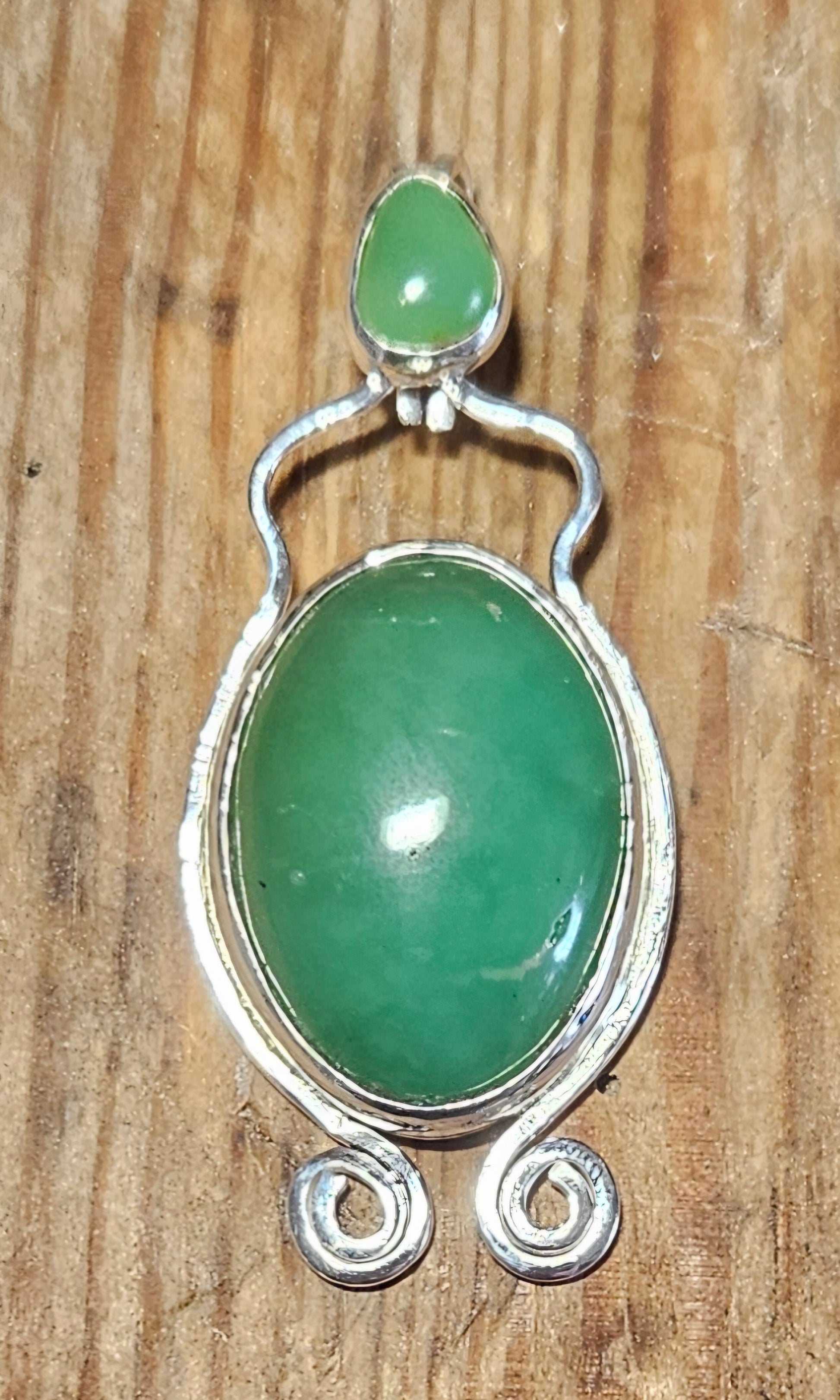 Australian Chrysoprase in sterling silver pendant with 18 inch sterling silver chain, pendant only.